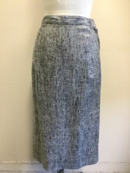 Womens, 1950s Vintage, Suit, Skirt, COSTUME CO-OP, Gray, Black, Red, Green, Wool, Silk, Mottled, W 24, Hem Below Knee, Pencil Skirt, Side Seam