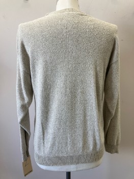 Mens, Sweater, GRAND SLAM, L, Beige, Check, Golf Print, CN, L/S, Knit