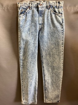Mens, Jeans, LEVI, 34/32, Blue Acid Wash, Zip Front, F.F, 5 Pckts,