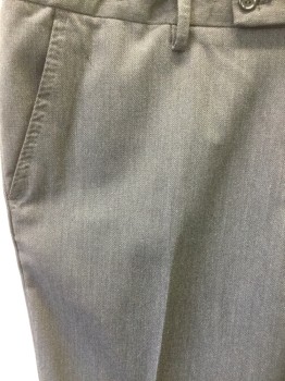 BANANA REPUBLIC, Charcoal Gray, Wool, Solid, Flat Front, Zip Fly, 4 Pockets + Watch Pocket, Belt Loops, Tab Closure