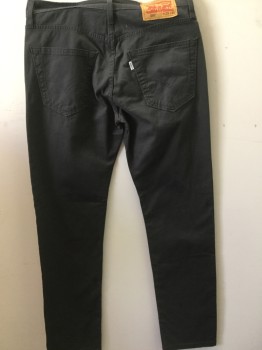 LEVI'S, Faded Black, Cotton, Solid, 5 Pocket, Zip Fly
