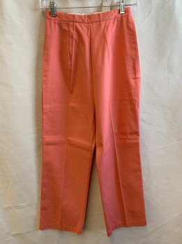Womens, Pants, J FIELDS, Coral Pink, Poly/Cotton, Solid, H36, W24, Side Zipper, Hook N Eye Closure, Adjustable Waistband Strap and Buttons