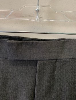 Mens, Suit, Pants, HUGO BOSS, Gray, Wool, Solid, Ins:32, W:38, Flat Front, Tab Waist, Zip Fly, 4 Pockets