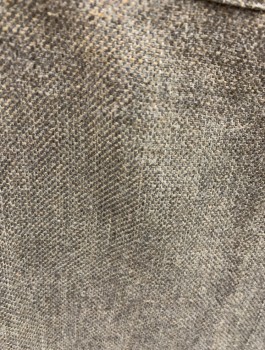 PEABODY HOUSE, Gray, Cream, Taupe, Wool, Rayon, Tweed, 4 Front Side Pleats, Aline, Back Zip