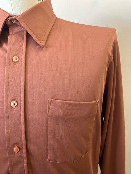 Mens, Shirt, ULTRESSA KNIT, 36, 16.5, Copper, Solid, C.A., B.F., L/S, 1 Pocket
