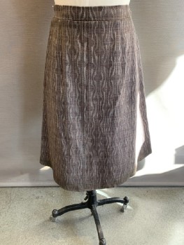 Womens, Sci-Fi/Fantasy Skirt, N/L, Brown, Lt Brown, Cotton, Synthetic, Abstract , Text, W:30, Velcro Snap On Waist, Horizontal Slit with Texture Synthetic Piece   Attached