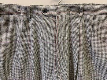 THE WILGER COMPANY, Cream, Navy Blue, Red, Green, Lavender Purple, Wool, Houndstooth, Plaid-  Windowpane, Double Pleats, 4 Pockets,
