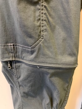 Womens, Pants, KUHL, Dk Gray, Nylon, Elastane, Solid, 4, 6+ Pockets, Can Convert to Shorts, Zip Away, Mountain Pants, Zipper Cargo Pockets, Belt Loops,