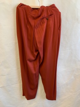 Mens, Pants, O.G., Burnt Orange, Cotton, Solid, 34/34, Notched Lapel, Double Breasted, Button Front, Long Sleeves