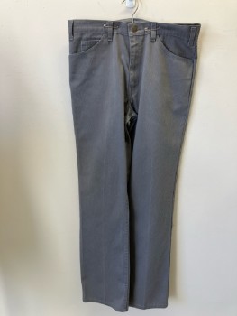 Mens, Pants, LEVI'S, 36/34, Gray Corduroy Texture, F.F, Zip Front, 5 Pckts,