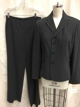 Womens, Suit, Jacket, ANN TAYLOR, Charcoal Gray, Polyester, Acetate, Solid, B36, 6, 3 Buttons,
