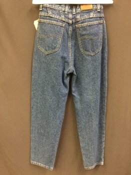 Womens, Pants, LEE, Denim Blue, Cotton, Solid, 27, 27, High Waisted, Slightly Faded New Look, Seaming Detail at Back Yoke