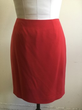 Womens, 1990s Vintage, Suit, Skirt, CASLON, Red, Synthetic, Solid, H:40, W:29, Pencil Skirt, No Waistband, Zip Back, Knee Length