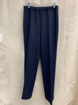 Womens, 1970s Vintage, Suit, Pants, GRAFF CALIFORNIAWEAR, Blue, Polyester, Solid, 29, 28, Pant, Elastic Waist, Creased, Straight Leg