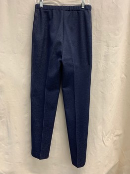 Womens, 1970s Vintage, Suit, Pants, GRAFF CALIFORNIAWEAR, Blue, Polyester, Solid, 29, 28, Pant, Elastic Waist, Creased, Straight Leg