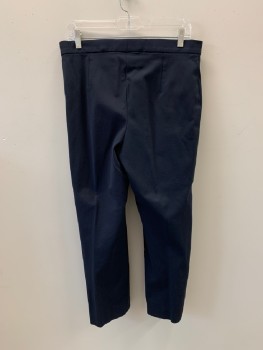 MTO, Midnight Blue, Polyester, Solid, Zip Fly, No Pckts, Pleated Panel At Hems