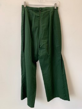 NO LABEL, Dk Green, Cotton, Solid, F.F, Back Zip, Made To Order,