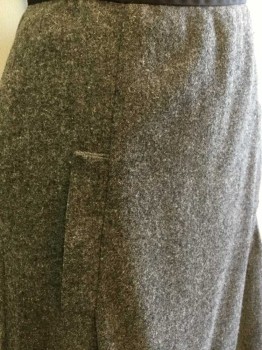 N/L, Gray, Charcoal Gray, Wool, Solid, Scratchy Heavy Wool, 3/8" Wide Charcoal Faille Waistband, 2 Faux Welt "Pockets" At Hips, Hook & Eye Closures At Side, Floor Length Hem, Made To Order,