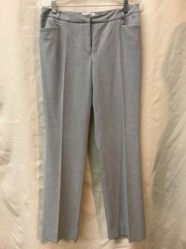 Womens, Suit, Pants, CALVIN KLEIN, Heather Gray, Synthetic, Spandex, Heathered, W28, 6 , H36, F.F, Mid Rise, 3 Pckts,