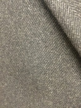 NAUTICA, Charcoal Gray, Wool, Herringbone, Notched Lapel, 3 Button Front, Slit Pockets
