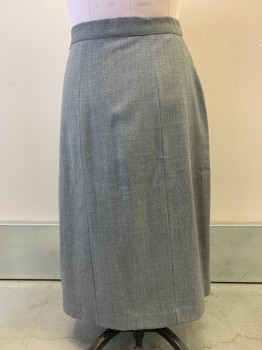 Womens, 1940s Vintage, Suit, Skirt, Geyermans, Gray, White, Wool, 2 Color Weave, H: 42, W 29, Hem Below Knee, Side Zip, Vertical Seams