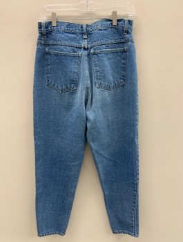 Womens, Jeans, NORTHWEST BLUE, Blue, Cotton, Solid, W:30, 12, I:30, High Waist, 5 Pckts, Zip Front, Belt Loops, Back Yoke