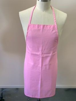 NL, Pink, Cotton, Polyester, Solid, Bib Apron, Long, Tie Back