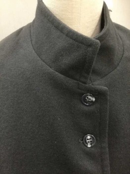 N/L, Dk Gray, Wool, Solid, Heavy Material, Long Sleeves, Stand Collar, 11 Small Buttons, Puffy Sleeves Gathered At Shoulders, Padded Shoulders, Made To Order,
