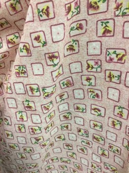 Unisex, Patient Robe, MED LINE, Pink, Purple, Yellow, Green, Polyester, Cotton, Floral, Geometric, NS, Long Sleeves, Lacing/Ties UP FRONT, See Photo Attached,