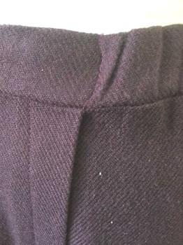 N/L, Plum Purple, Wool, Solid, Floor Length Hem, 2 Vertical Pleats From Waist to Hem, Drawstring Waist in Back, Made To Order