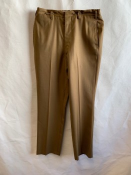 Mens, Pants, LEVI'S , Tan Brown, Synthetic, 30/28, Side Pockets, Zip Front, F.F, 2 Welt Pockets