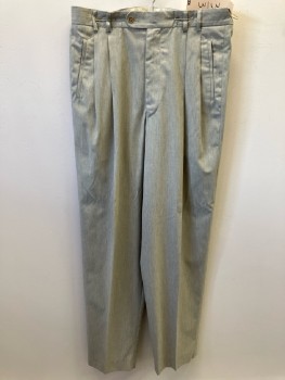 MEXX, Heathered Khaki, Rayon Viscose, Pleated, 2 Welt Pocket In Front, 1 Welt Pocket In Back