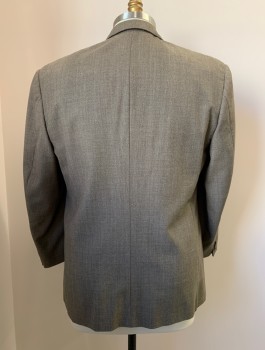 GIVENCHY, Brown, Beige, Wool, 2 Color Weave, 6 Buttons, Single Breasted, Peaked Lapel, 3 Pockets
