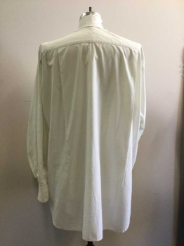 NL, Off White, Poly/Cotton, Long Sleeves, Collar Band, Button Front, Yoke at Back,