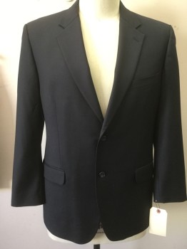 TASSO ELBA, Midnight Blue, Wool, Solid, 2 Buttons,  Notched Lapel, 3 Pockets,
