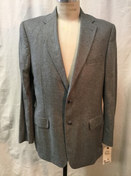Mens, Sportcoat/Blazer, JOS A BANK, Gray, Tan Brown, White, Black, Silk, Tweed, 42L, Single Breasted, 2 Buttons, Notched Lapel, 3 Pockets,