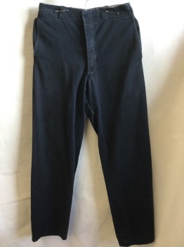 N/L, Faded Black, Cotton, Solid, 1.5" Waistband with Belt Hoops, Flat Front, Zip Front, 4 Pockets
