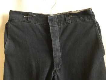 Mens, Pants, N/L, Faded Black, Cotton, Solid, 28/33, 1.5" Waistband with Belt Hoops, Flat Front, Zip Front, 4 Pockets