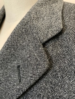 Mens, 1920s Vintage, Suit, Jacket, SIAM COSTUMES MTO, Gray, Black, White, Wool, 2 Color Weave, 48R, Salt & Pepper Weave, Single Breasted, 3 Buttons,  Notched Lapel, 3 Pockets,