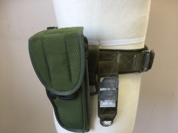 MTO, Olive Green, Lt Olive Grn, Black, Nylon, Synthetic, Heavy Duty Utility Belt, Quick Release Buckle, Mens, Adjustable, Gun Holster