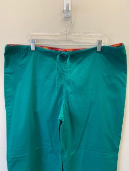 DICKIES, Emerald Green, Cotton, Polyester, Solid, Drawstring Waist, 1 Patch Pocket in Back