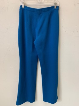 Womens, Suit, Pants, MATTIOLO, Teal Blue, Wool, Solid, W30, F.F, Side Pockets