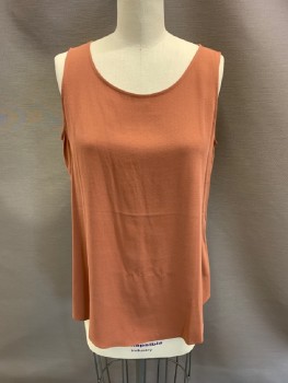Womens, Shell, EILEEN FISHER, Dusty Rose Pink, Silk, Solid, XS, Scoop Neck, Sleeveless