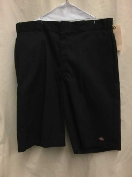 Mens, Shorts, DICKIES, Black, Cotton, Polyester, Solid, 38, Black