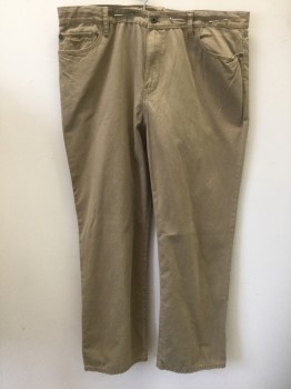 TIMBERLAND, Lt Brown, Cotton, Solid, Twill, Flat Front, Zip Fly, Straight Leg, 5 Pockets