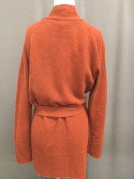 THEORY, Rust Orange, Cashmere, Solid, Open Front, Belt