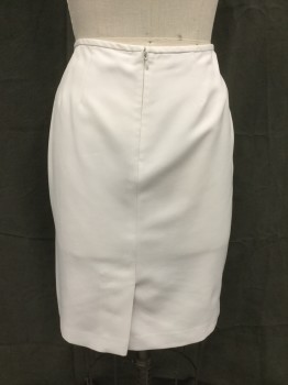Womens, Skirt, Knee Length, LE SUIT, White, Polyester, Solid, 30W, 10P, 40H, Pencil Skirt, 1/2" Waistband, Back Zip, Back Vent