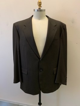 CARLO SCOTTI, Brown, Polyester, Synthetic, 2 Color Weave, Single Breasted, 2 Buttons, Notched Lapel, 3 Pockets,