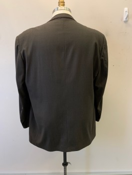 Mens, Suit, Jacket, CARLO SCOTTI, Brown, Polyester, Synthetic, 2 Color Weave, 42/30, 52XL, Single Breasted, 2 Buttons, Notched Lapel, 3 Pockets,