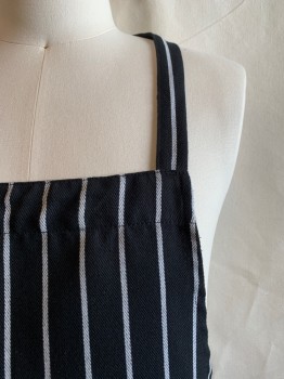 N/L, Black, White, Polyester, Stripes - Vertical , Ties at Waist
